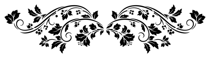 decorative grape vine floral ornament vector divider © Aisha Kudorova