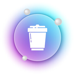 White Coffee cup to go icon isolated on white background. Blue and purple gradient circle background. Vector