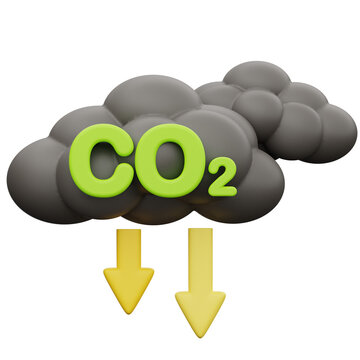 3D Reduce Carbon Emission Icon