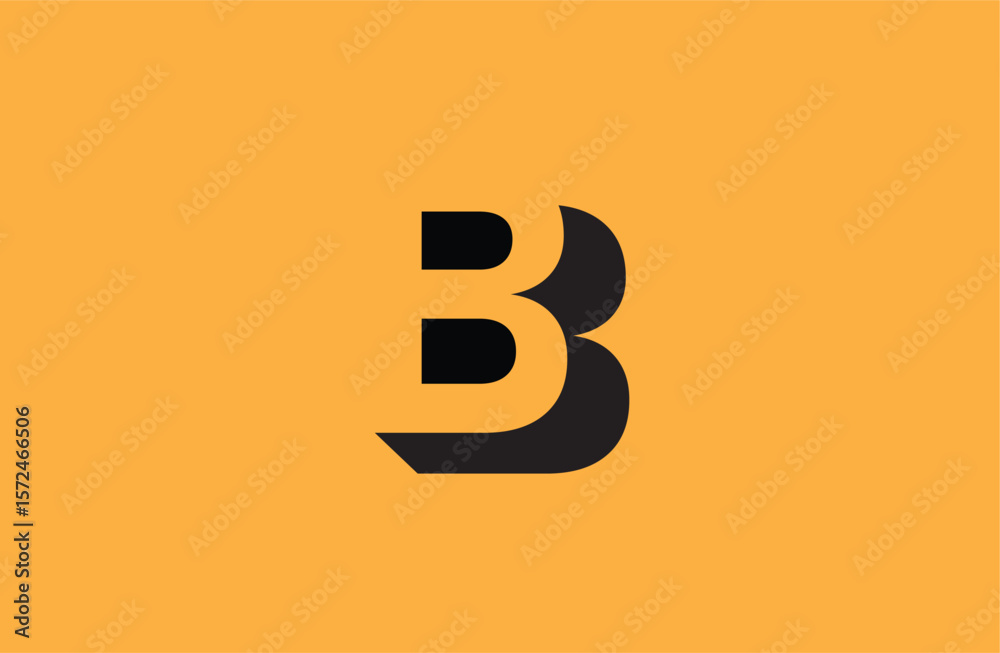 Fototapete bb initial number negative space logo vector icon design isolated background
