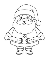 cute santa claus standing cartoon illustration