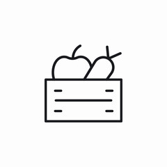 fruit crate icon sign vector