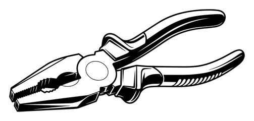 pliers hand tool vintage sketch vector illustration