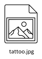 image file with mountains and sun minimalist icon