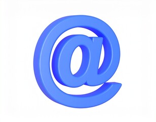 at sign 3d rendering isolated on white background cartoon plastic style icon