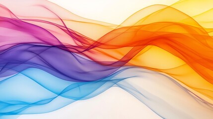 Abstract Art Piece with Flowing Lines in Vibrant Colors of Purple, Blue, and Orange