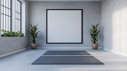 Modern Interactive Home Workout Space with Minimalist Design and Natural Light