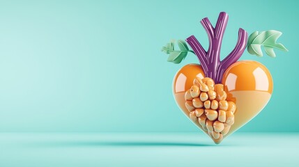 Creative Layout of Colorful Fresh Vegetables and Heart-Shaped Arrangement