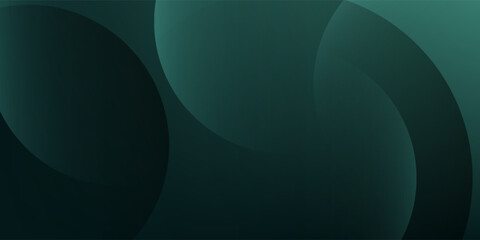 A dark green background with smooth, overlapping circles. The background is green with a gradient texture, creating a modern, abstract style. Minimal abstract circles vector gradient background