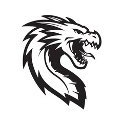 A fierce lion head tattoo design, ideal for a wild animal mascot or tribal illustration, features a powerful silhouette and artistic detailing