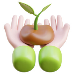 Hands Holding Seedling