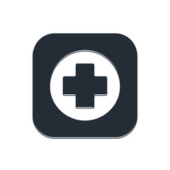 Obraz premium Black Hospital signboard icon isolated on white background. Vector