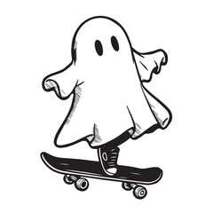 A fun cartoon baby seal character vector illustration of a skateboard with a happy, cute smile and a tooth