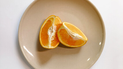 orange on a plate