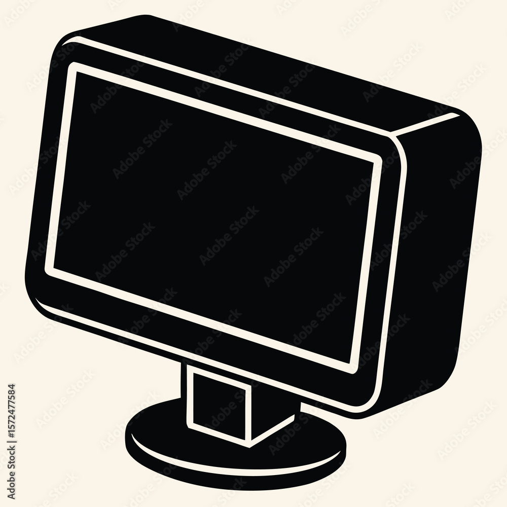 Fototapete isometric illustration of a computer monitor a simple design element