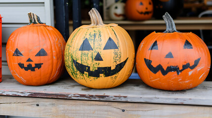 Halloween pumpkins for sale at a local market 
