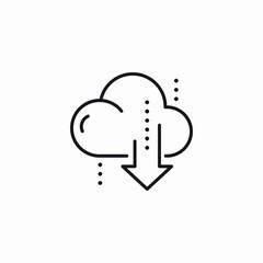 cloud download icon sign vector