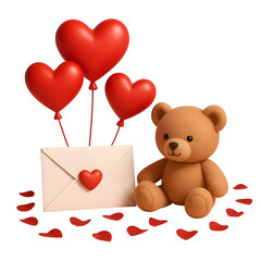 Obraz premium 3D Valentine’s Day Love Scene