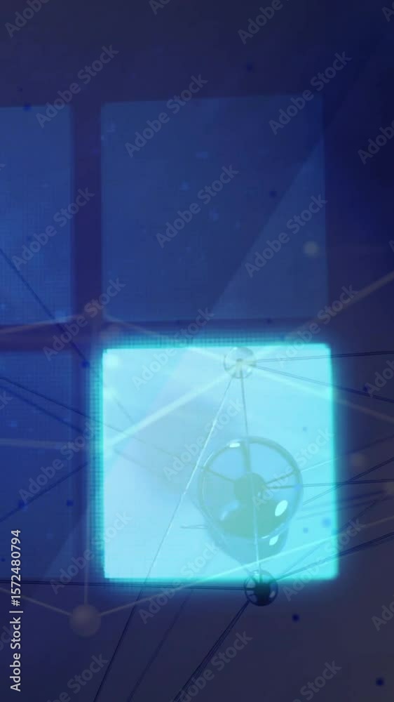 Poster animation of digital data processing over networks of connections
