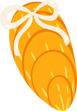 Adorable Hand Drawn Seashell with Cute Bow Clipart for Summer Design