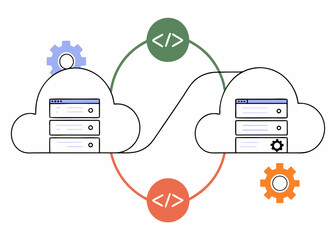DevOps cloud engineer abstract concept vector illustration.