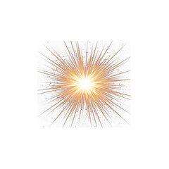 Fototapeta premium Golden starburst light effect isolated on transparent background