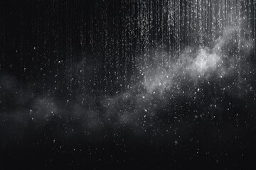 Obraz premium Dark backdrop with falling particles and clouds