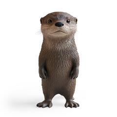 Fototapeta premium Realistic Otter Figurine on a Transparent Background