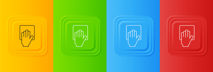 White Cleaning service icon isolated on colorful background. Set icons in square buttons. Vector