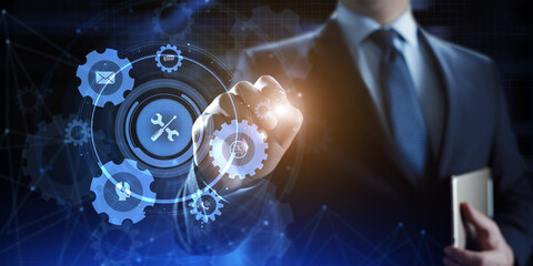 Support customer service business technology concept on virtual screen.