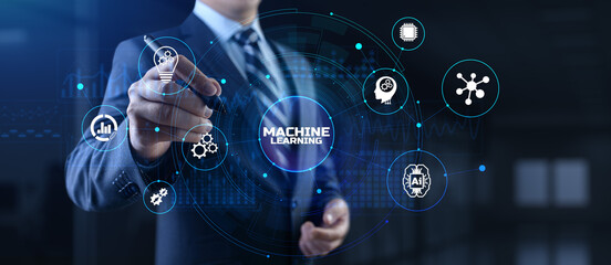 Machine learning Artificial intelligence neural network innovation technology concept.