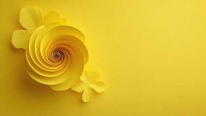Obraz premium Yellow paper flower, 3D, floral design