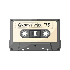 Obraz premium Retro cassette tape labeled 