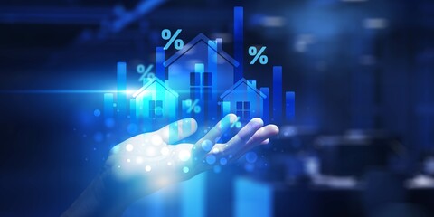 Real Estate Market Trends and Digital Property Management Concept.