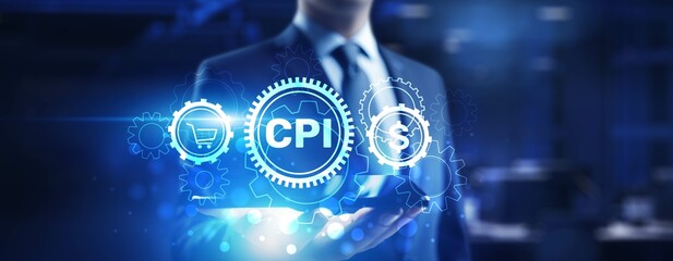 Consumer Price Index and Economic Indicator Technology Concept Illustrated with CPI Gears.