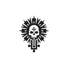 Gothic tribal skull with wings illustration for a rock and roll danger design