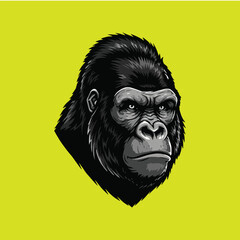 Gorilla Head Vector portrait