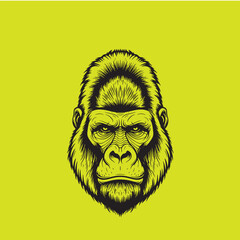 Gorilla Head Vector portrait