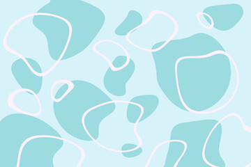 青のポップな変形円形シームレスパターン背景　