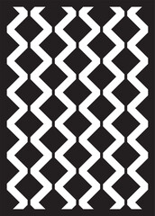 Geometric laser cut panel template with vertical zigzag chevron pattern in modern style