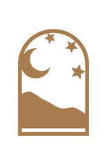 Boho macrame holder laser cut decor with lanscape  in arched frame