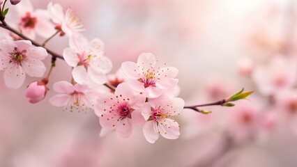 Fototapeta premium Delicate pink flowers in soft focus.
