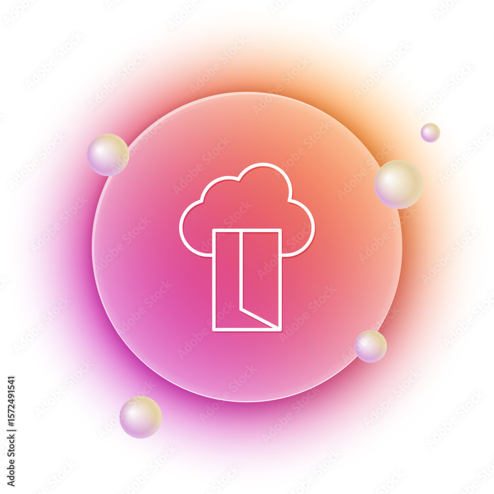 Poster white cloud database icon isolated on white background. cloud computing concept. digital service or 