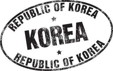 Republic of Korea. Black Rubber Stamp.