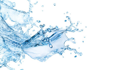 Dynamic Water Symphony: Witness the raw power and mesmerizing beauty of water captured in a split second, the splash of crystalline purity in a photorealistic display of liquid motion.