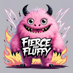 funny cartoon monster baby cute pink