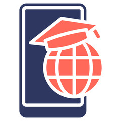 Mobile Learning glyph color icon