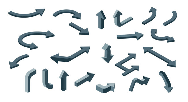 Isometric arrow collection: diverse 3d directional designs