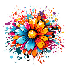 Abstract colourful floral background in vector pop art style