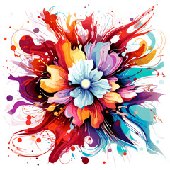 Abstract colourful floral background in vector pop art style